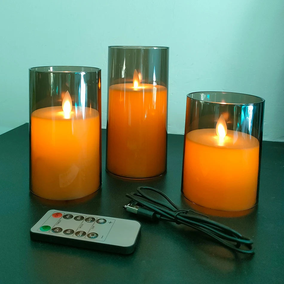 USB Rechargeable LED Candle Light with Remote
